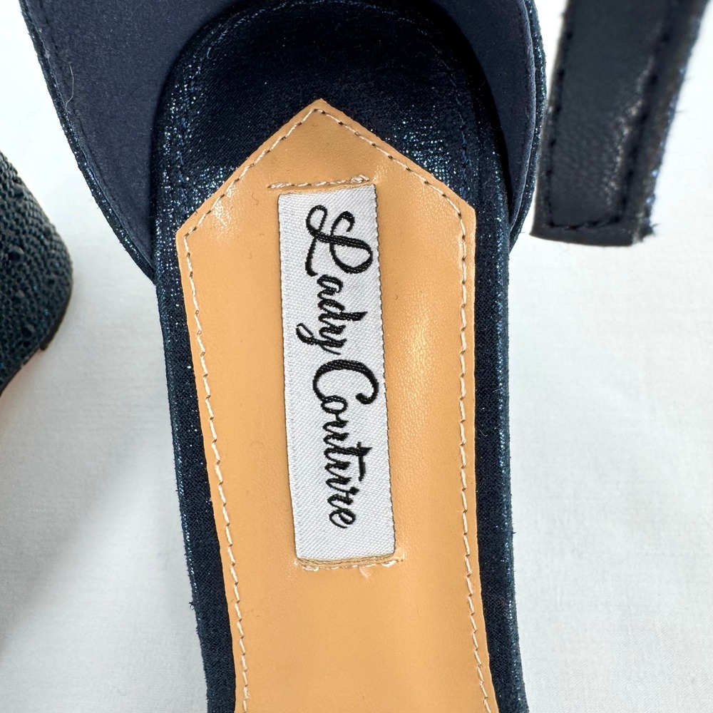 Black Beaded Ankle-Strap Wedge Sandals - Picture 11 of 16